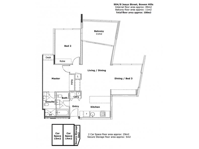 904/8 Jeays Street, Bowen Hills QLD 4006 Floorplan