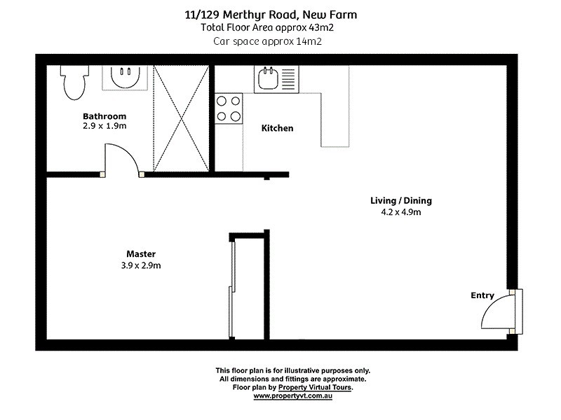 11/129 Merthyr Road, New Farm QLD 4005 Floorplan