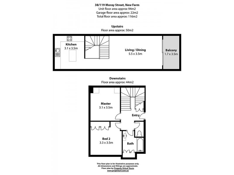 38/119 Moray Street, New Farm QLD 4005 Floorplan