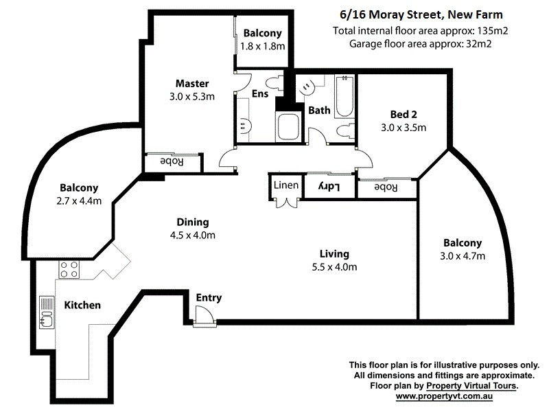 6/16 Moray Street, New Farm QLD 4005 Floorplan