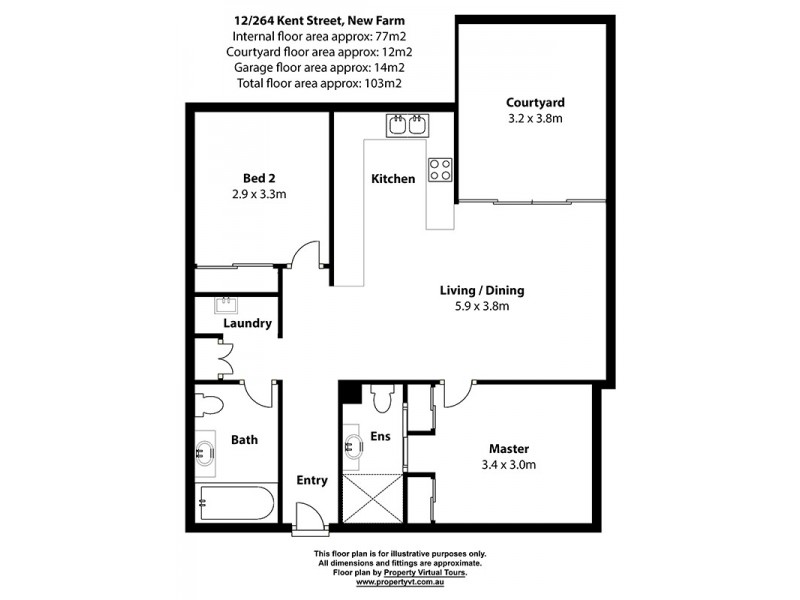 12/264 Kent Street, Newstead QLD 4006 Floorplan