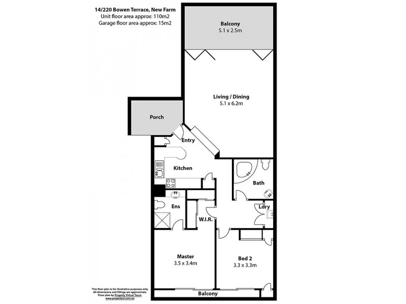 14/220 Bowen Terrace, New Farm QLD 4005 Floorplan