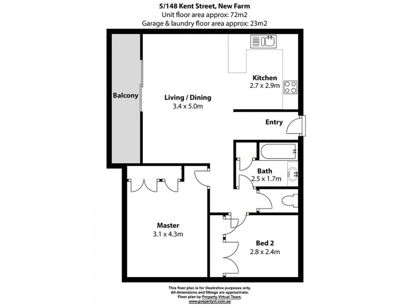 5/148 Kent Street, New Farm QLD 4005 Floorplan