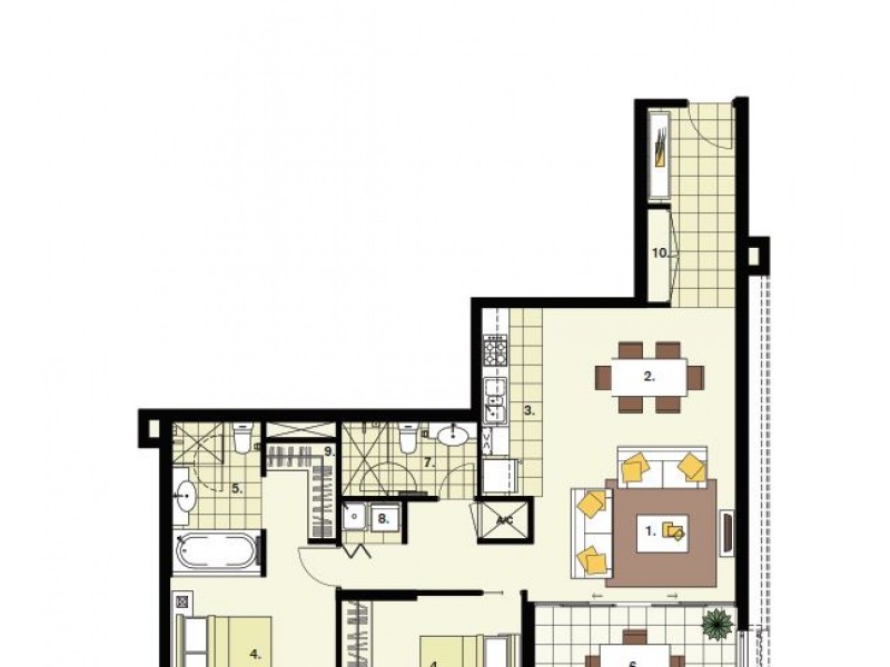 2301/33 T E Peters Drive ‘Freshwater Point’, Broadbeach Waters QLD 4218 Floorplan