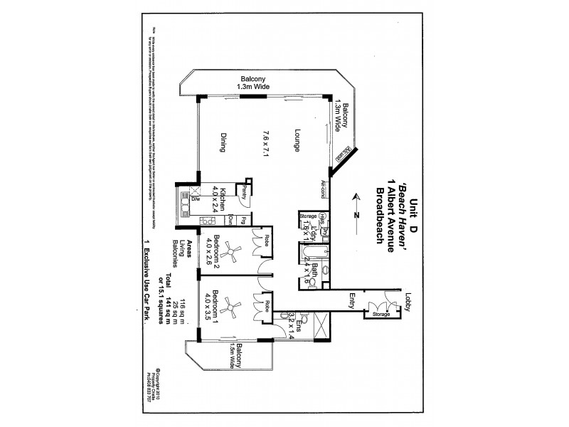 21D ‘Beach Haven’ 1 Albert Street, Broadbeach QLD 4218 Floorplan