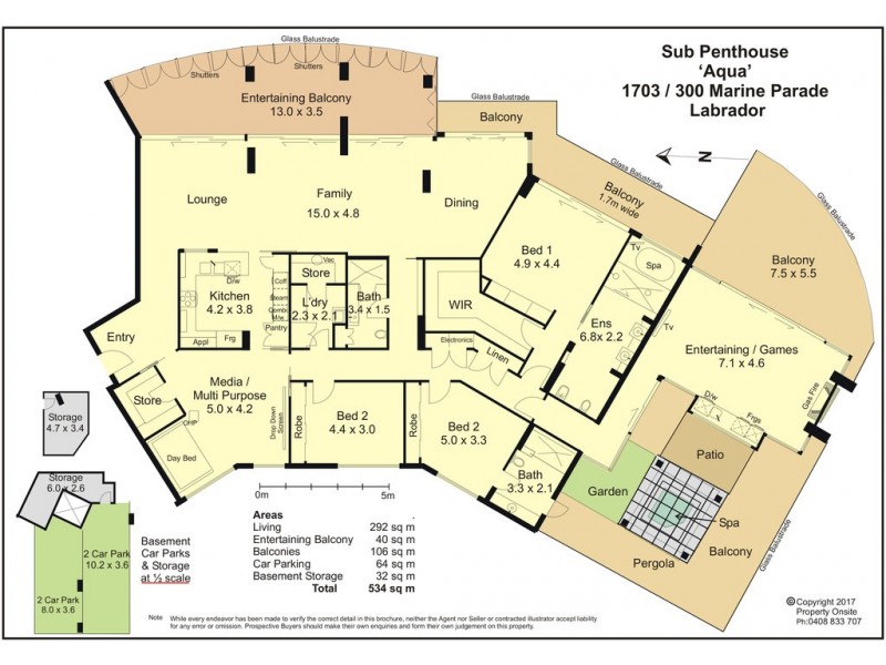 1703 ‘Aqua’ 300 Marine Parade, Labrador QLD 4215 Floorplan