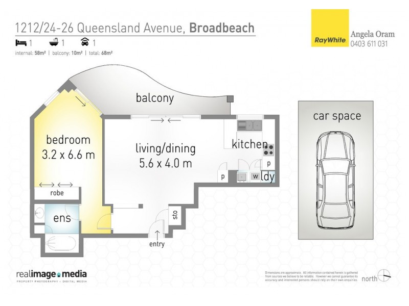 1212 ‘Phoenician Resort’ 24-26 Queensland Avenue, Broadbeach QLD 4218 Floorplan