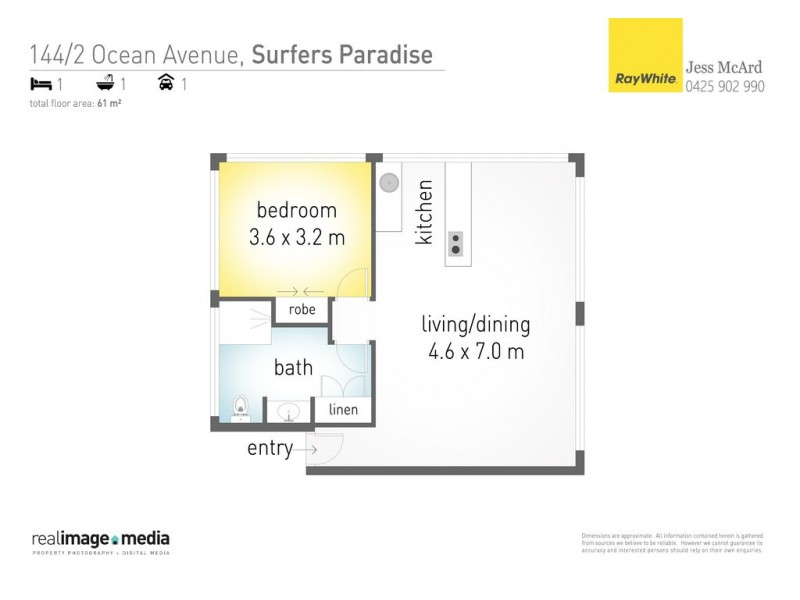 144 ‘The Shore’ 2 Ocean Avenue, Surfers Paradise QLD 4217 Floorplan