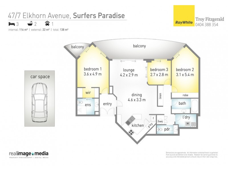 47/7 ‘The Moroccan’ Elkhorn Avenue, Surfers Paradise QLD 4217 Floorplan