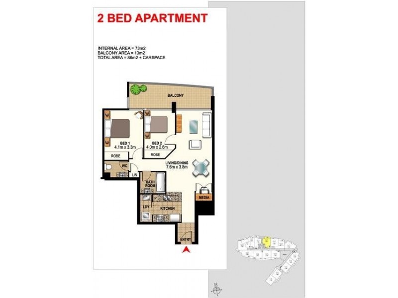 1101/2 Aqua Street, Southport QLD 4215 Floorplan