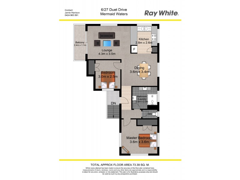 6/27 Duet Drive, Mermaid Waters QLD 4218 Floorplan