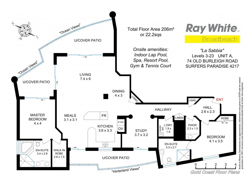 19A ‘La Sabbia’ 74-86 Old Burleigh Road, Surfers Paradise QLD 4217 Floorplan