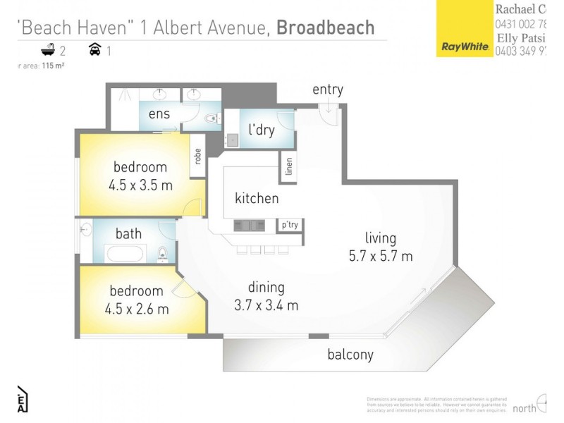9E ‘Beach Haven’ 1 Albert Avenue, Broadbeach QLD 4218 Floorplan