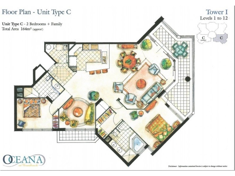 23 ‘Oceana’ 100 Old Burleigh Road, Broadbeach QLD 4218 Floorplan