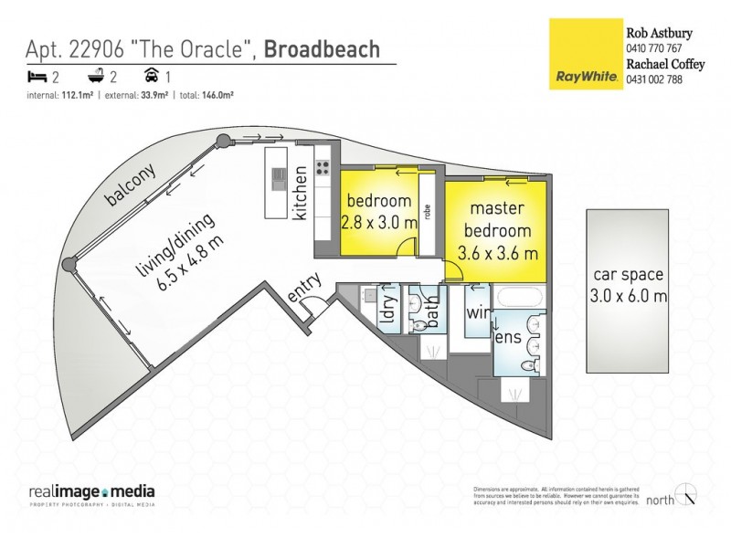 2906 Oracle Tower 2 – 21 Elizabeth Avenue, Broadbeach QLD 4218 Floorplan