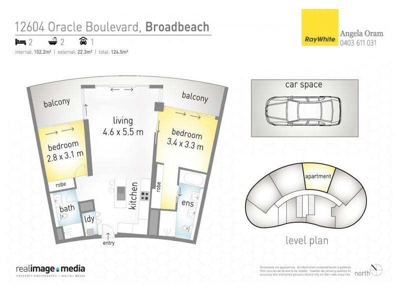 2604/1 ‘The Oracle’ Oracle Boulevard, Broadbeach QLD 4218 Floorplan