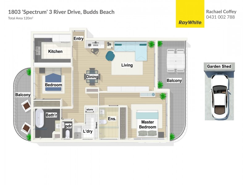 1803/3 River Drive, Surfers Paradise QLD 4217 Floorplan