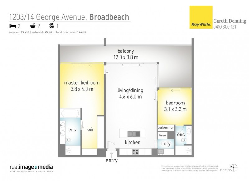 1203 ‘Ultra’ 14 George Avenue, Broadbeach QLD 4218 Floorplan