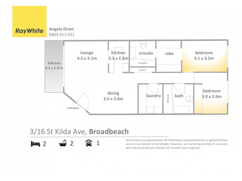 3/16 St Kilda Avenue, Broadbeach QLD 4218 Floorplan