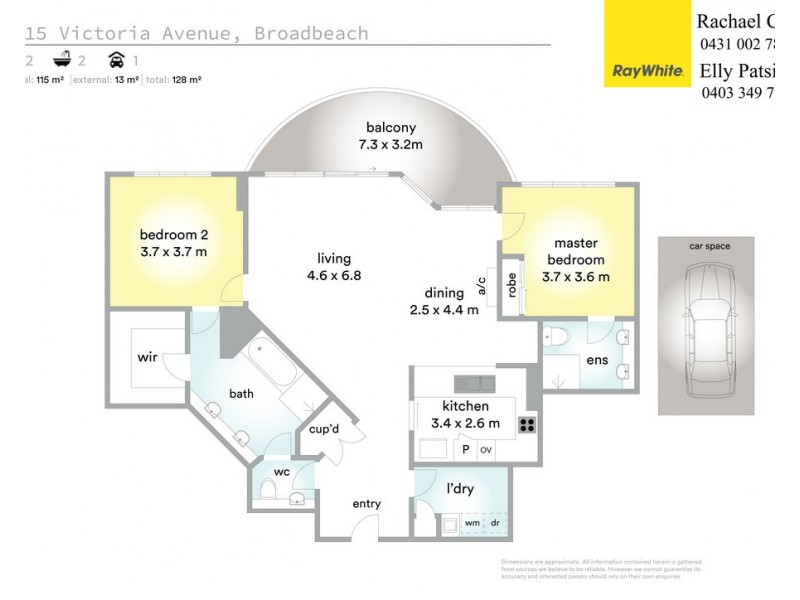 72/15 Victoria Avenue, Broadbeach QLD 4218 Floorplan