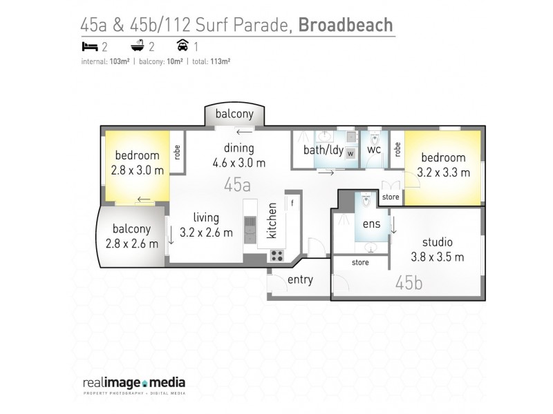 45/112-116 Surf Parade, Broadbeach QLD 4218 Floorplan