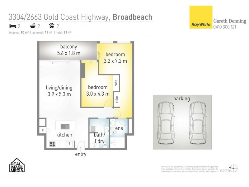 3304/2663 Gold Coast Highway ‘Avani’, Broadbeach QLD 4218 Floorplan
