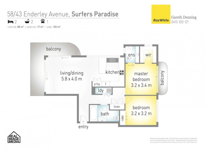 58/43 Enderley Avenue ‘Anacapri’, Surfers Paradise QLD 4217 Floorplan