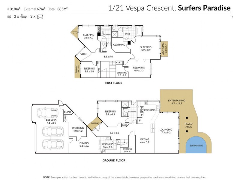 1/21 Vespa Crescent, Surfers Paradise QLD 4217 Floorplan