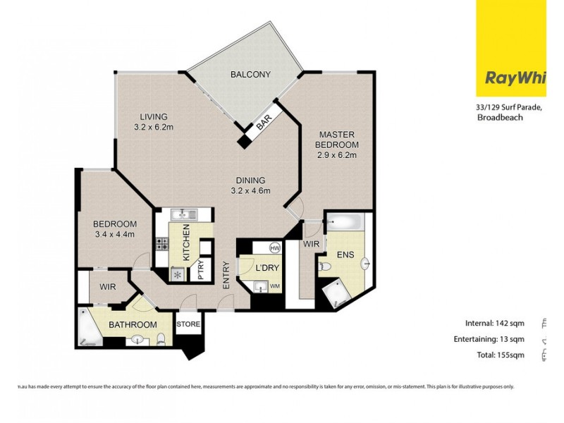 33/129 Surf Parade, Broadbeach QLD 4218 Floorplan