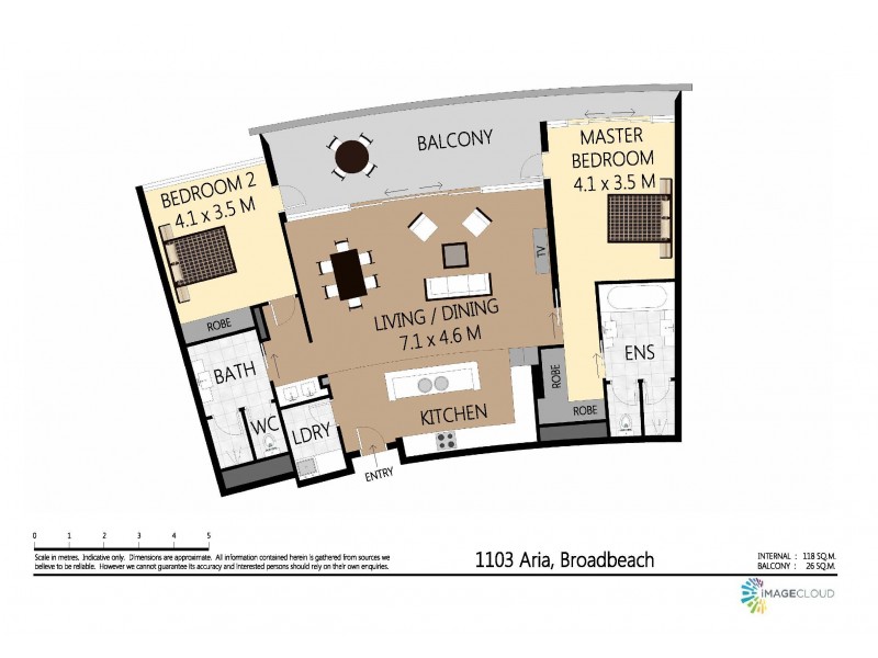 1103 ‘Aria’ 17 Albert Avenue, Broadbeach QLD 4218 Floorplan