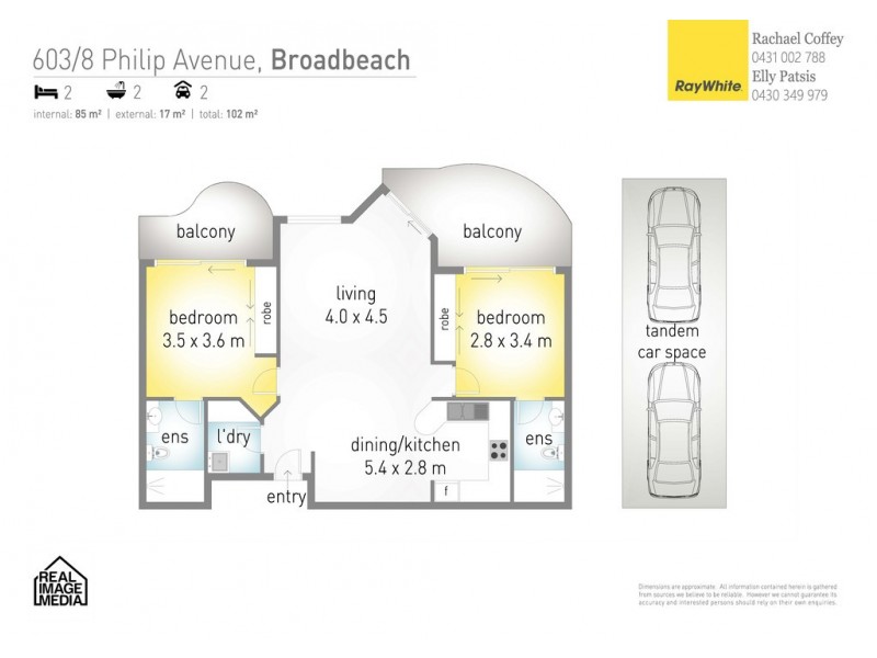 603 ‘Ritz On The Beach’ 8 Philip Avenue, Broadbeach QLD 4218 Floorplan