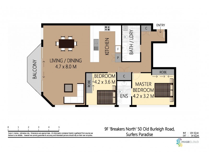 9F ‘Breakers North’ 50 Old Burleigh Road, Surfers Paradise QLD 4217 Floorplan