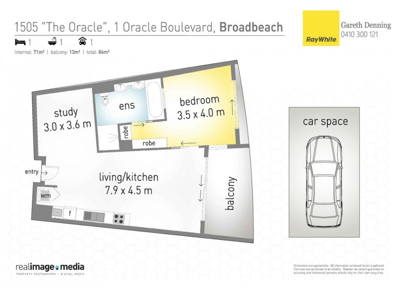 1505 ‘The Oracle’ 1 Oracle Boulevard, Broadbeach QLD 4218 Floorplan