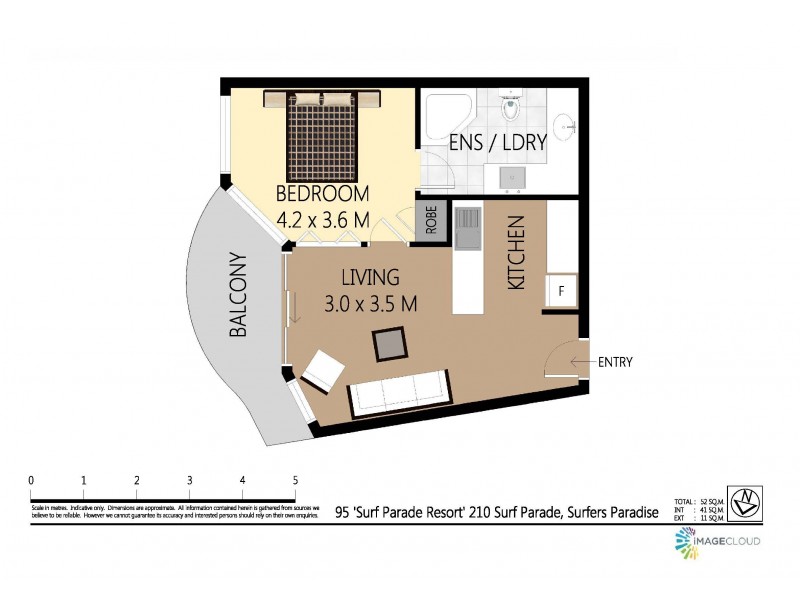 95 ‘Surf Parade Resort’ 210 Surf Parade, Surfers Paradise QLD 4217 Floorplan