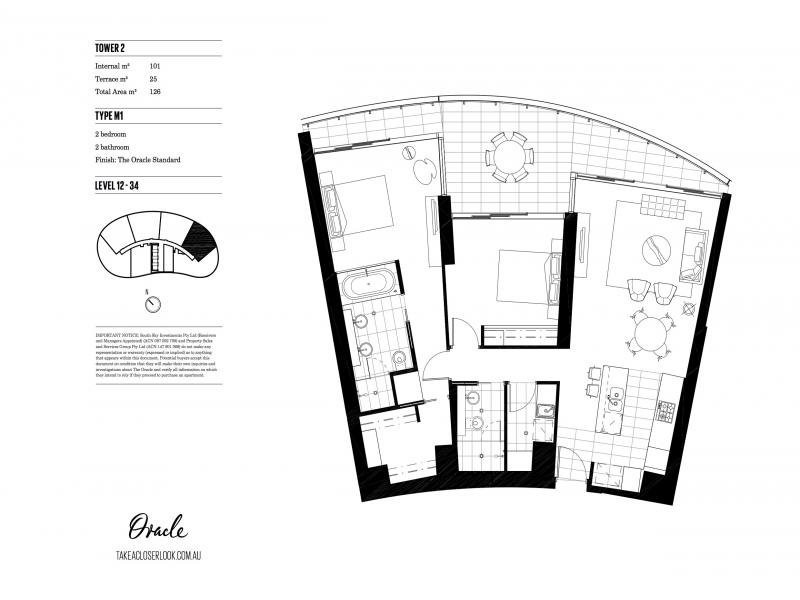 1706 ‘The Oracle’ 4 Charles Avenue, Broadbeach QLD 4218 Floorplan