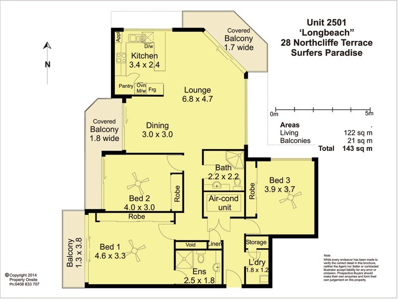2501 ‘Longbeach’ 28 Northcliffe Terrace, Surfers Paradise QLD 4217 Floorplan