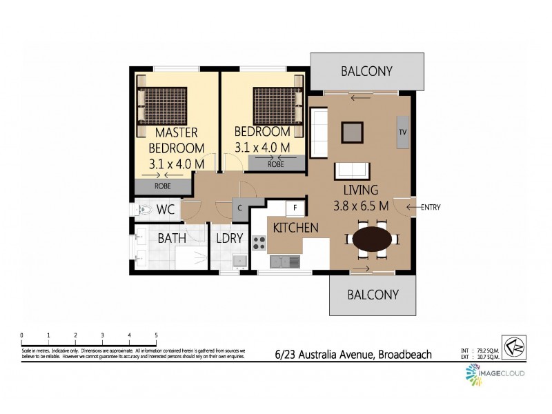 6 ‘Kona Court’ 23 Australia Avenue, Broadbeach QLD 4218 Floorplan