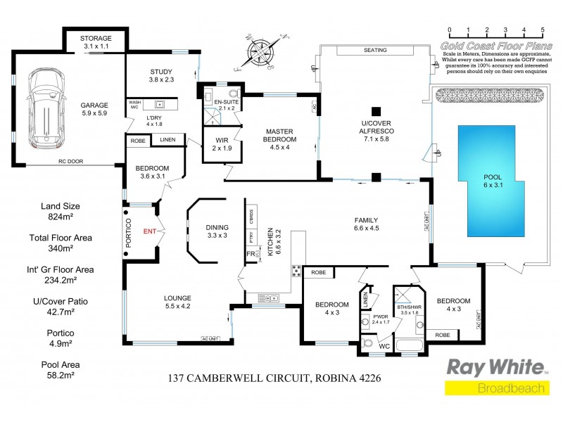 137 Camberwell Circuit, Robina QLD 4226 Floorplan