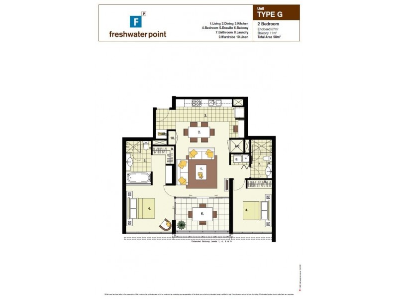 2320 ‘Freshwater Point’ 33 T.E.Peters Drive, Broadbeach Waters QLD 4218 Floorplan