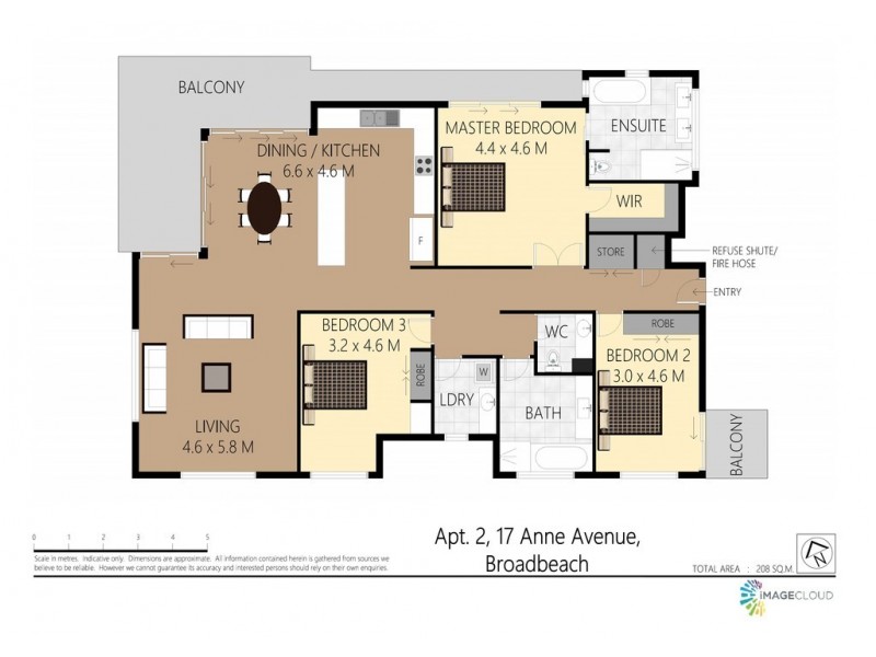 2/ 17 Anne Avenue, Broadbeach QLD 4218 Floorplan