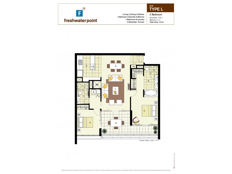 1401 ‘Freshwater Point’ 33 TE Peters Drive, Broadbeach Waters QLD 4218 Floorplan