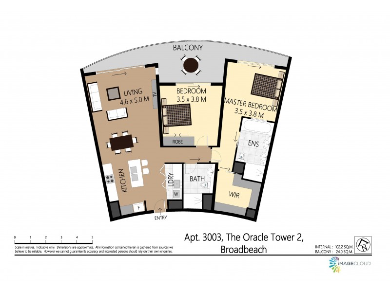 23003 ‘The Oracle’ 4 Charles Avenue, Broadbeach QLD 4218 Floorplan