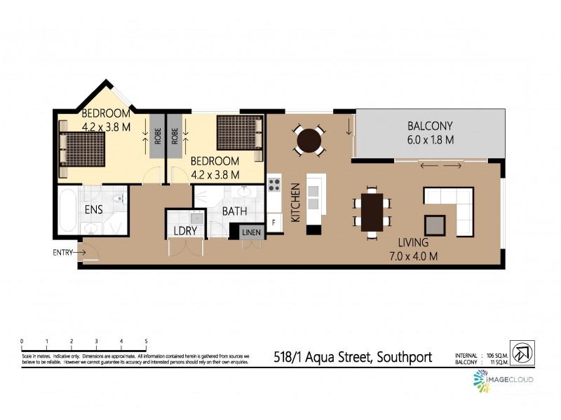 518 ‘Brighton on Broadwater Dune’ 1 Aqua Street, Southport QLD 4215 Floorplan