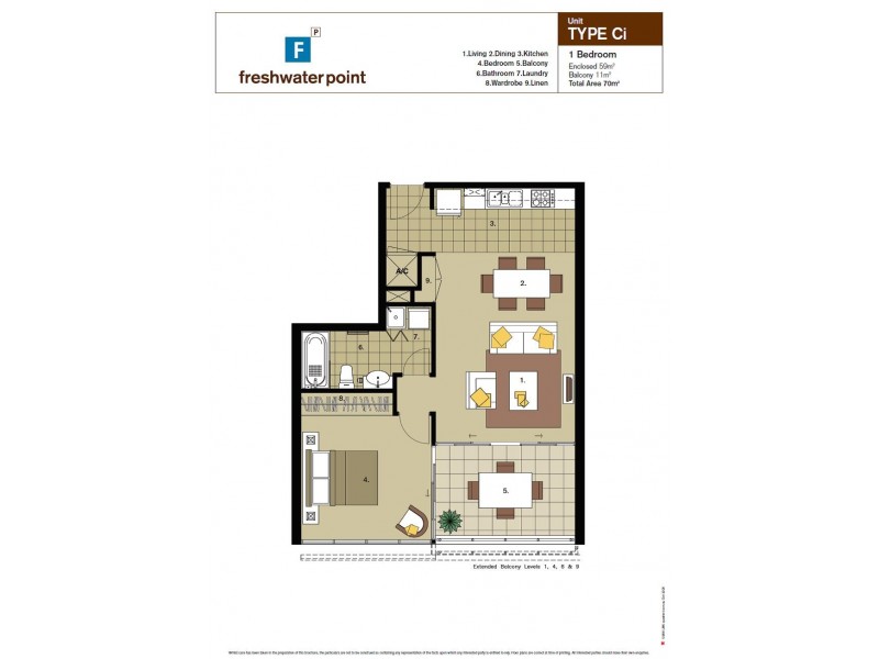 2410 ‘Freshwater Point’ 33 T E Peters Drive, Broadbeach Waters QLD 4218 Floorplan