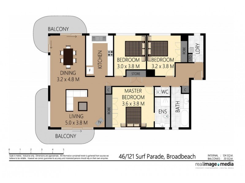 46 ‘Capricornia’ 121 Surf Parade, Broadbeach QLD 4218 Floorplan