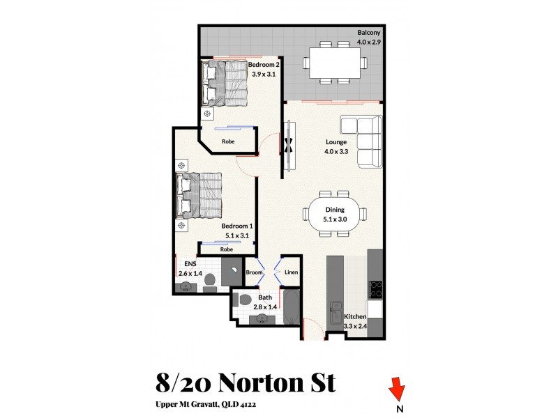 8/20 Norton Street, Upper Mount Gravatt QLD 4122 Floorplan