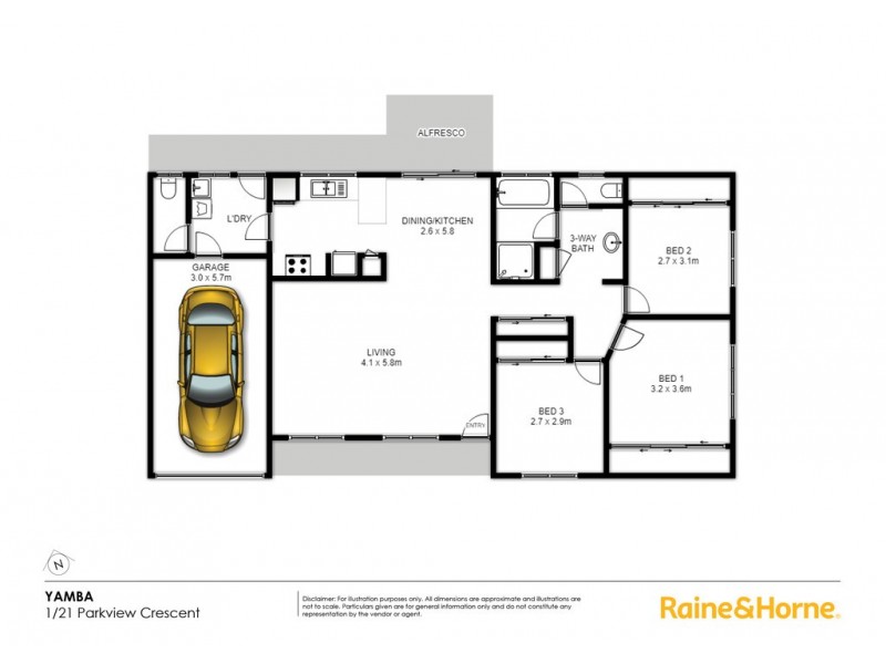 1/21 Parkview Crescent, Yamba NSW 2464 Floorplan