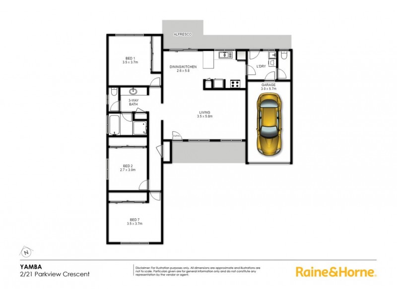 2/21 Parkview Crescent, Yamba NSW 2464 Floorplan