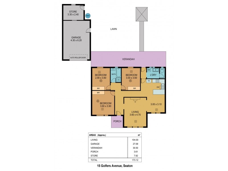 15 Golfers Avenue, Seaton SA 5023 Floorplan