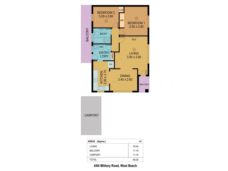 4/64 Military Road, West Beach SA 5024 Floorplan
